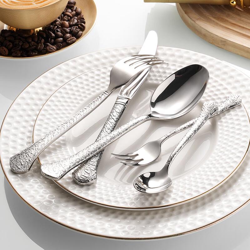 304 Stainless Steel Embossed Gold Cutlery Set