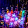 12 Pcs Glowing Ice Cubes Water Activated Color Changing LED Lights Submersible Bar