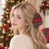 Geometric Shape Plaid Hair Claw Strong Tension Vintage Jaw Clip Christmas Claw Clamp  Thick Hair