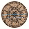 4pcs Bohemian Jute Printed Woven Placemats, 15-Inch Round Black Printed Linen Table Mats, Easy to Clean, for Dining Table Decor