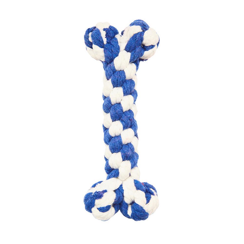 Cotton Rope Dog Toy Bone Shaped Puppy Teething Chew Toy Natural Cotton Thread Braided Rope Toy For Small Dogs Teething Cleaning