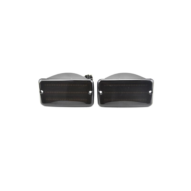Fit For Jeep Wrangler TJ 97-06 Dynamic Amber LED Front Bumper Side Marker Lights White Parking Light Turn Signal Blinker Lamp