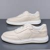 Leather White Shoes Casual And Comfortable Sports Breathable Men'S Shoes New Fashion Flat Casual Men'S Shoes Board Shoes
