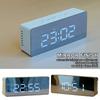 LED Mirror Digital Alarm Clock Snooze Time Display, USB Powered Night Light Desktop Table Clock for Home Desk Decor
