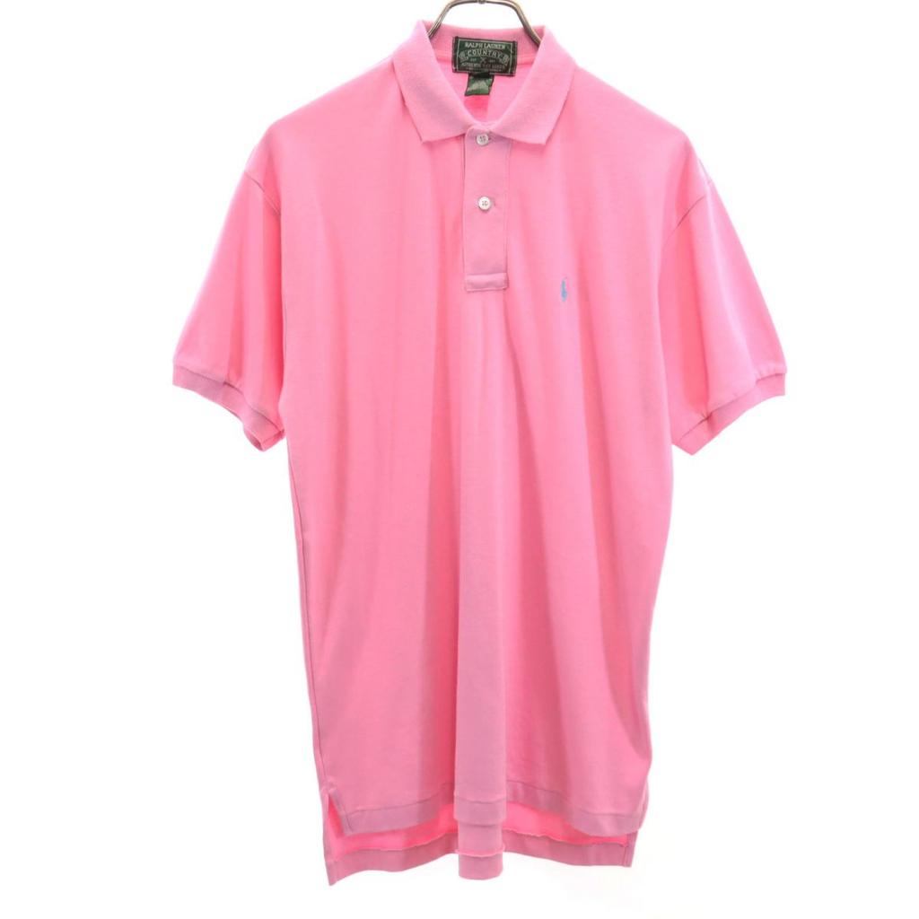RALPH LAUREN COUNTRY 80s 90s Polo Country Short Sleeve Polo Shirt S Pink Men's Used
