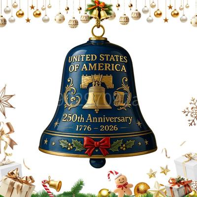 Sino do 250º Aniversário dos EUA Sino de Pendurar Multiuso Decoração Resistente ao Desgaste Ornamento de Sino de Aniversário para Feriados Patrióticos