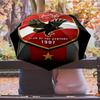 Al Ahly FC Umbrella with Automatic Open/Close & Self-8-Rib Heavy-Duty Umbrella, Compact Travel Umbrella Suitable for Outdoor