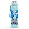 1PC Big Blue Number 67 Graffiti Print 750ml Color Plastic Sports Water Bottle Leakproof Flip Straw Lid Suitable for Sports Office Home Use
