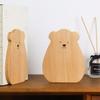 Animal Shape Walnut L-shaped Desk Organizer Book Holder Cartoon Bear Wood Bookend Student