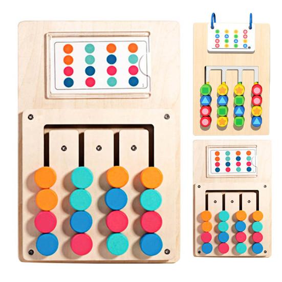 Four Color Chess Puzzle Game Fine Motor Skills Color Logical Thinking Training Colorful Puzzle Matching Board Game Toddlers Boys Girls Educational Toy
