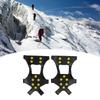 1pair 10 Spikes Ice Snow Grips Anti Slip Ice Traction Clts Walk Traction Clts for Shoes Boots Walking Hiking Climbing