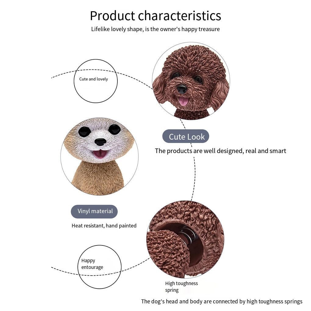 Generic Exquisite Craft and Unique Nod Dog Decoration, Realistic Appearance, Adhesive Resin, Car Desk Decoration, Cute, Type 2