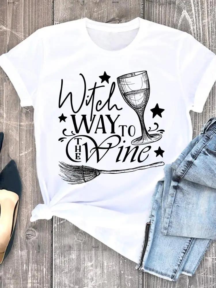 Witch Style Cute 90s Fall Autumn Style Halloween Thanksgiving Tees Ladies Clothing Clothes T Women Graphic Print Tshirts
