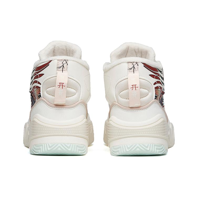 Anta Life Collection Slip Resistant Abrasion Resistant High top Skateboard Shoes Women's White Red 122148902-3