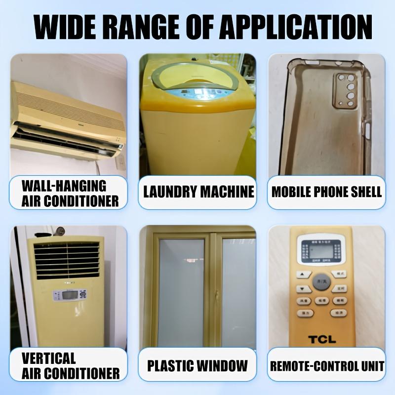 Plastic Stain Remover for Home Appliances,Effective Cleaner for Air Conditioner Panels,Refrigerators,Ovens,Bathtubs,Windows&Door