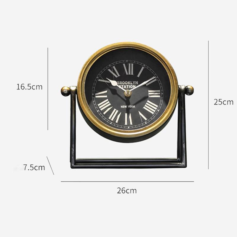 Retro Desk Clock Elegance Living Room Decoration Table Clocks Silent Design Desk Clock Home Ornaments Table Clocks Metal Art