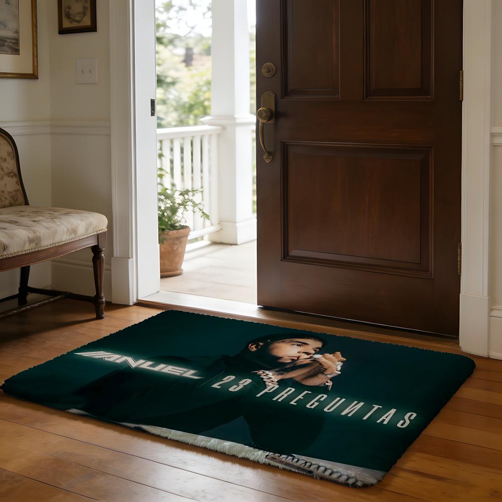 Floor Mat Soft Flannel Rug Non Slip Absorbent Mat for Bathroom Bedroom Home Decor A Anuel AA Rapper Hip Hop Singer Anmie