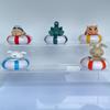 Crayon Shin-chan White Rabbit Dinosaur Inflatable Lifebuoy Toy with Cute Candy Figurine.
