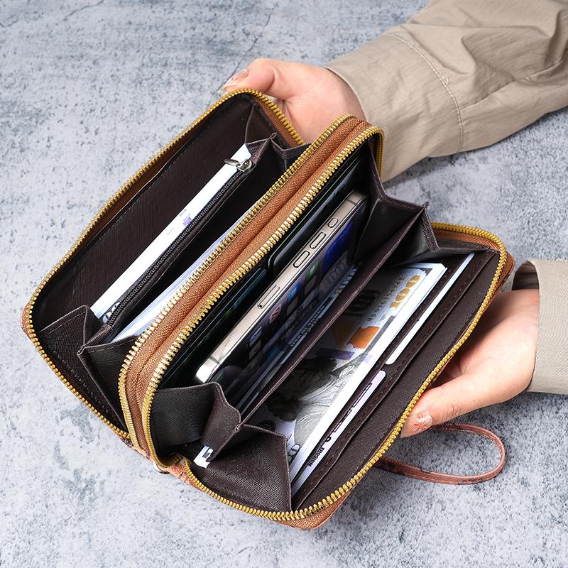 Frauen brieftasche Neue lange mädchen Brieftasche Mode doppel-reißverschluss große kapazität brieftasche für frauen