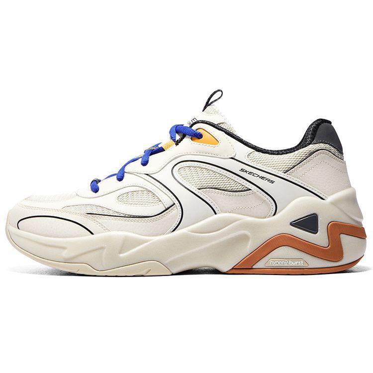 Skechers DLites Hyper Burst Низкие Кроссовки в стиле папа Мужские Белый Черный Оранжевый 232425-NTMT 40