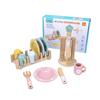 Children's Simulated Home Cooking Utensils, Bowls, Chopsticks, Knives, Forks, Wooden Simulation Boys and Girls' Toy Plates