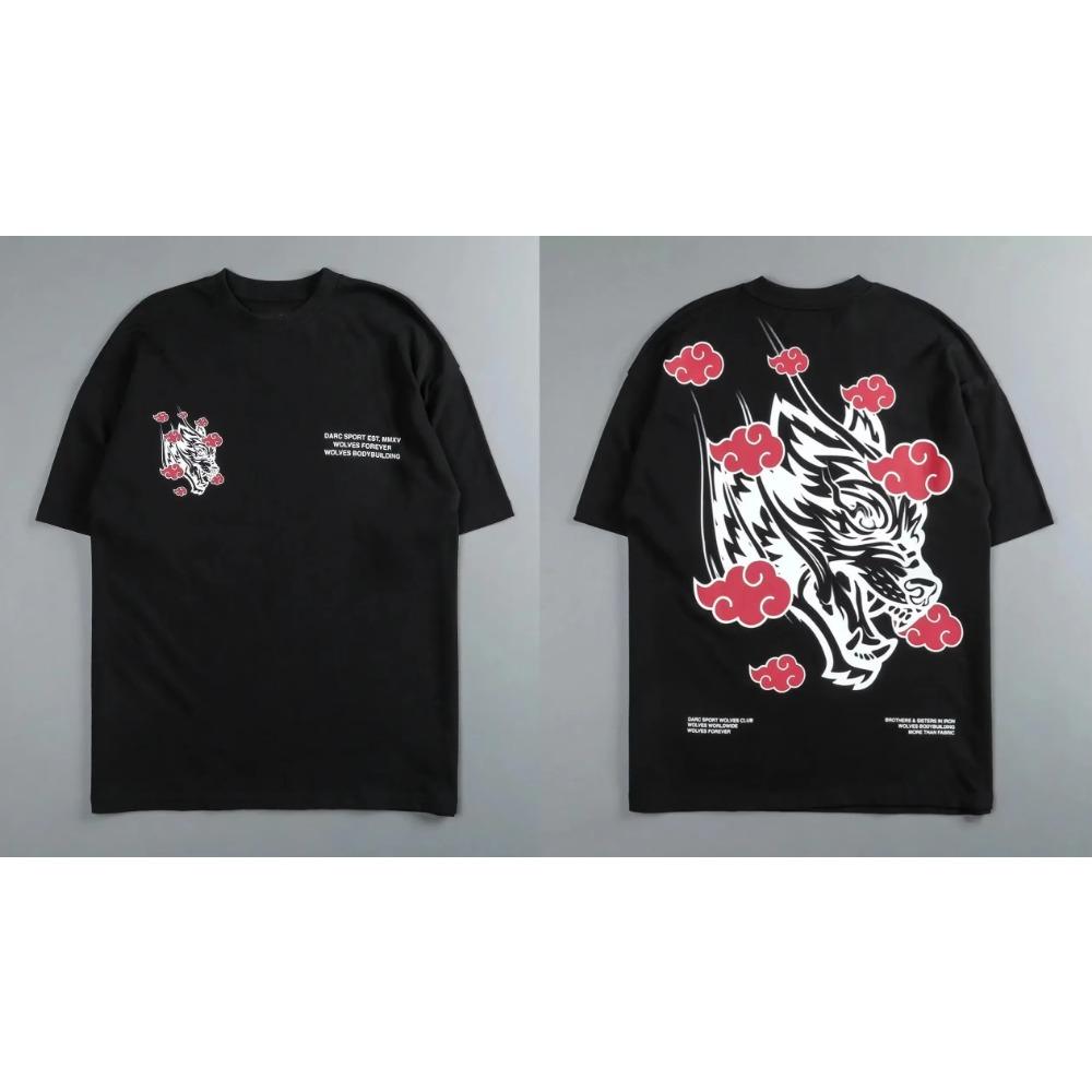 Darc Sport Vlci Gym Trička Nadměrná Cvičební Fitness Darcsport Pánské Oblečení Grafický DTG Potisk Darcs Sport Vlčí Trička