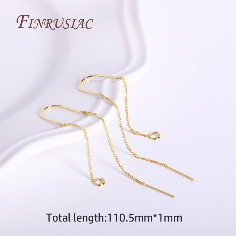 Brass Thin Chain Ear Wire For Earrings Making Findings Trendy 18K Gold Plated Long Tassel Earwire DIY Fashion Jewelry For Women