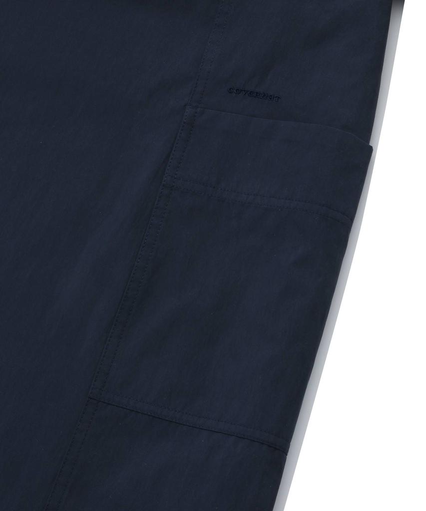 Covernat Woman Collared Half-Sleeve Dress Navy