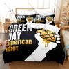 Collage Band Green Day Poster Tour Vintage Arte Punk Rock 3 Pezzi Biancheria da Letto Copripiumino + 2 Federe Decorazione Casa