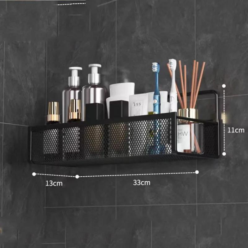 

Portable Hanging Wall-mounted Storage Rack No-drilling Bathroom Shelf Garlic Seasoning Organizer Kitchen Storage Basket Moisture