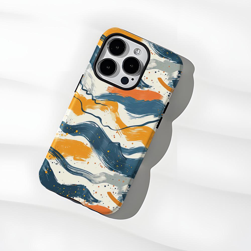 Color oil painting wavy iphone12 matte film mobile phone case apple 17promax anti-drop mobile phone case