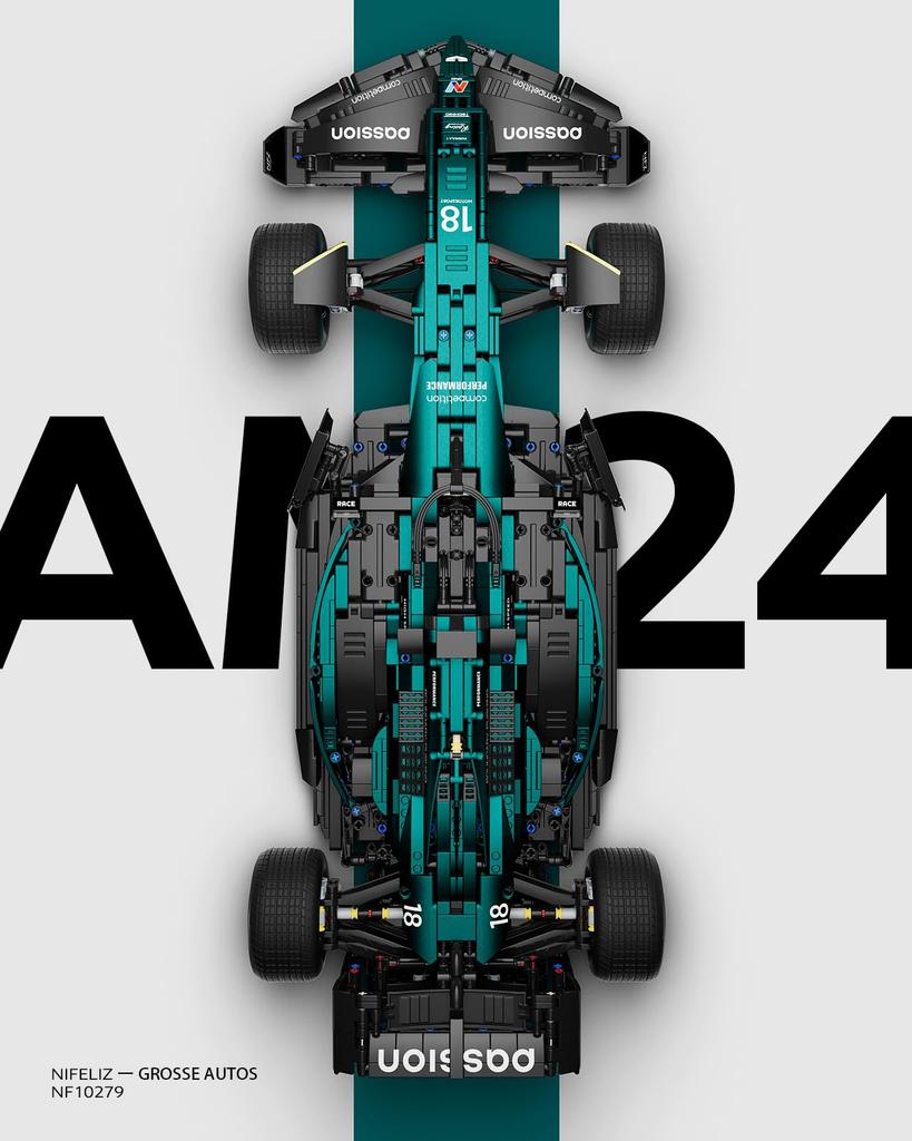 Nifeliz AM24 F1 Κυβάκια Κατασκευής, 1:Συλλεκτικό Μοντέλο Κλίμακας 8 για Ενήλικες, Δώρο Γενεθλίων, Διακόσμηση Σπιτιού ή Γραφείου (2.351 Τεμάχια)