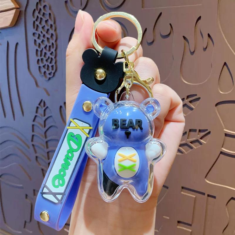 Cute Cartoon Strap Bear Keychain Bag Doll Pendant Car Bag Keychain Pendant Small Gift