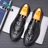 New Crocodile Pattern Casual Leather Shoes Men's British Business Dress To Work Groom Wedding Shoes