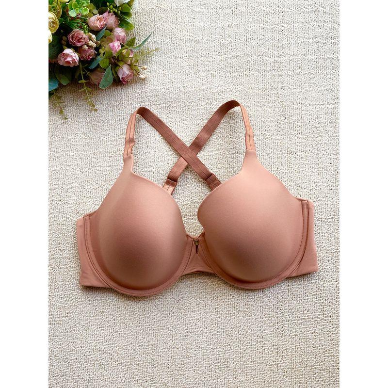 

Бесшовный бюстгальтер пуш-ап без бретелей, тонкий, глянцевый, невидимый, большого размера, чашка, простой европейский и американский стиль, ветер, экспортное нижнее белье 85C Light Caramel
