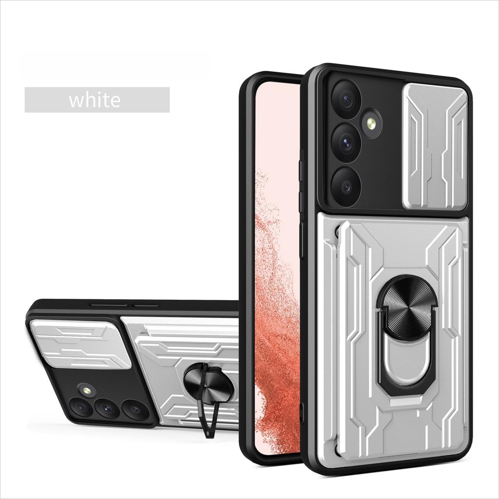 For Samsung Galaxy S21 S23 S24 S25 FE M55 M14 M53 M51 M52 S20 Plus Ultra Car Mounted Magnetic Rotating Ring Card Slot Phone Case