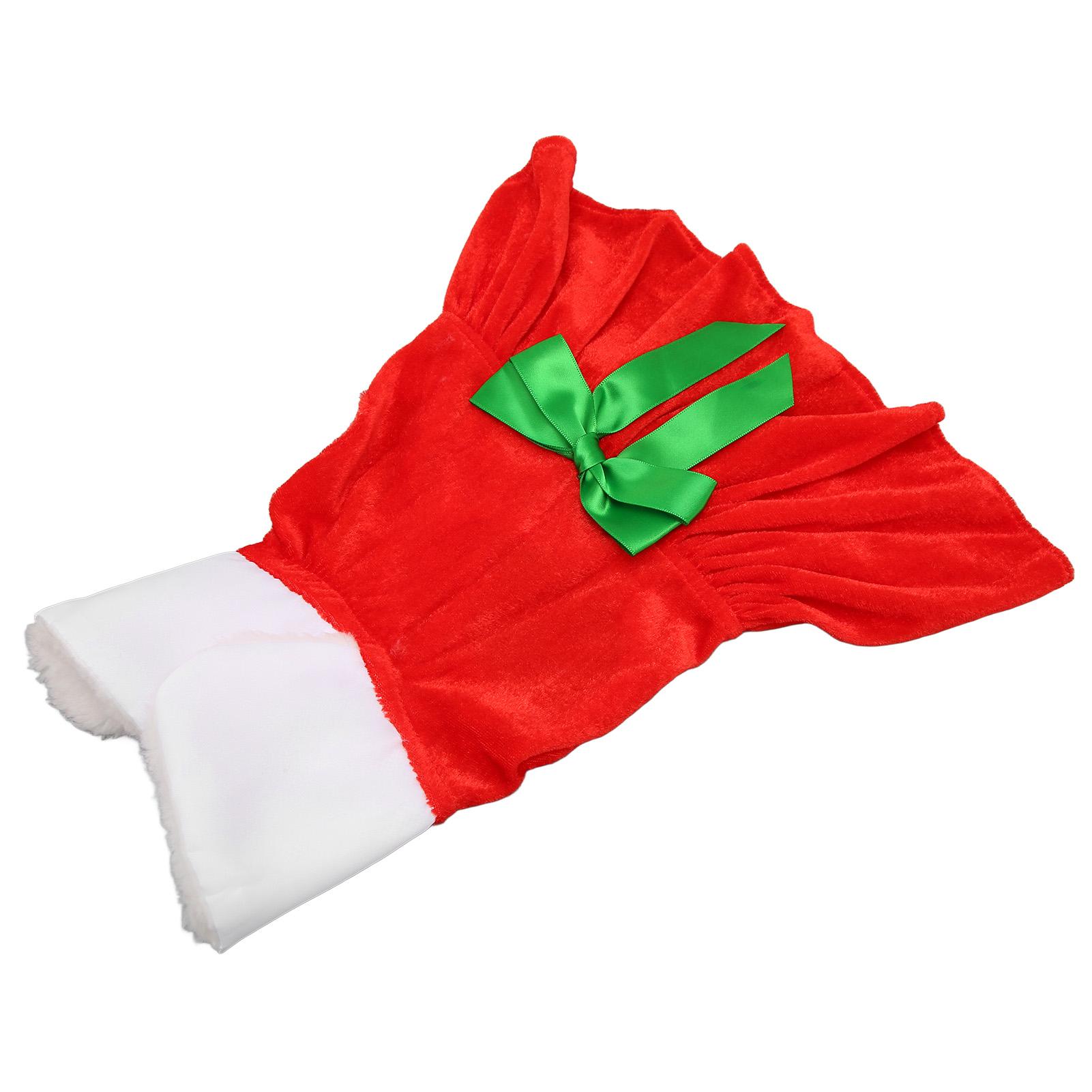 

Праздничное платье для питомца Стильное Милое Украшение Бантом Блестящее Мягкое Теплое Высокий Воротник Рождественская Юбка для Собаки для Маленьких Собак L