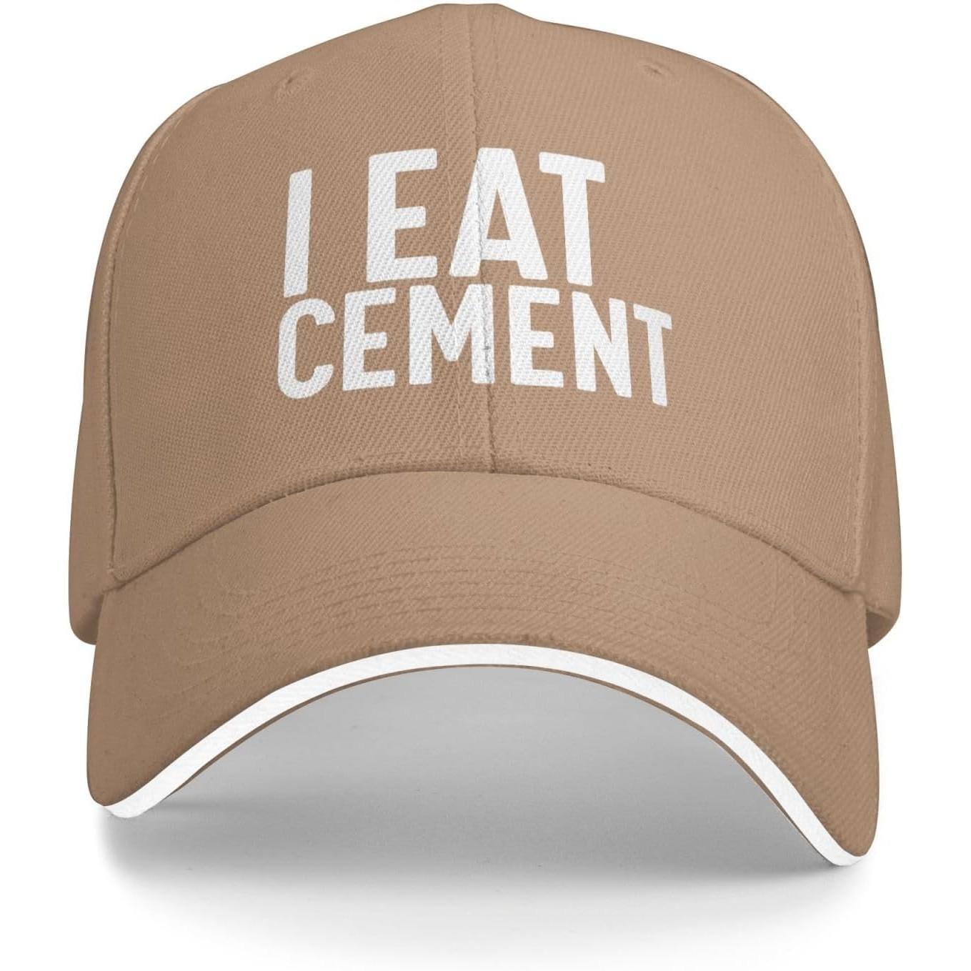 I Eat Cement Funny Baseball Cap Polyester Casual Adjustable Dad Hat for Men Women Adjustable