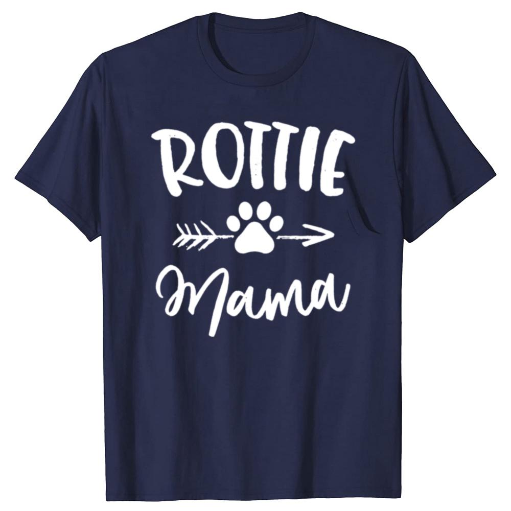 Lustige Rottweiler Hund Grafik T-Shirts Herren Damen Mode Lässiges T-Shirt 100% Baumwolle Locker Übergröße Rottle Mama T-Shirt