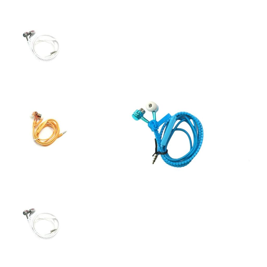 Metal Zipper Earphones With Microphone For Mobile Phone Listening And Call Control