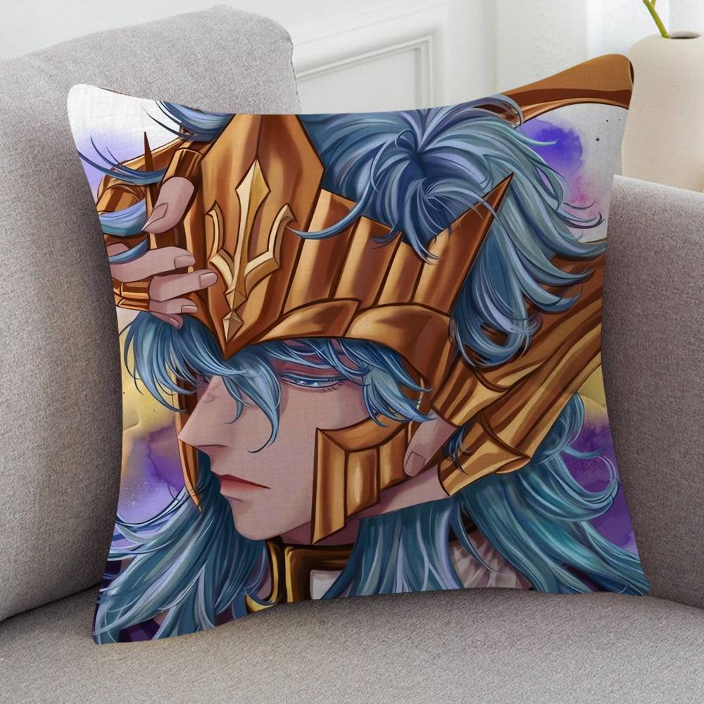 Anime Saint Seiya Cartoon Series Square Pillowcase Soft Waist Sofa Cushion Cover Bedroom Room Pillowcase