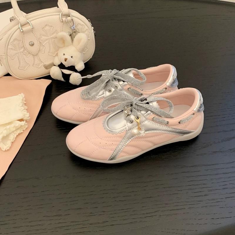Soft Leather Version~ Genuine Leather French Fairy Style Color Matching Lace-up German Training Shoes 2025 Summer New Versatile Casual Shoes Women
