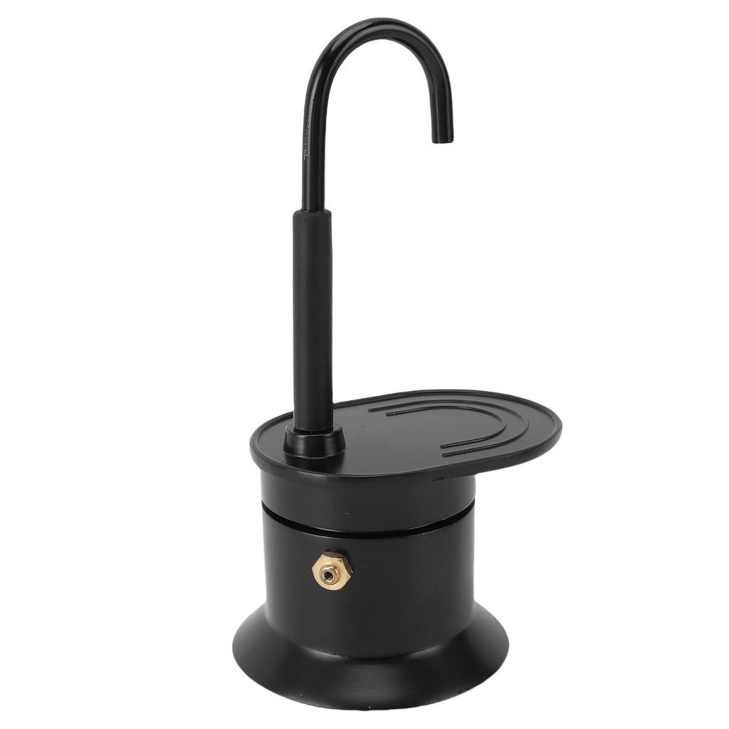 Single Tube Coffee Pot 1 Cup 50ML Aluminum Alloy Single Spout Stovetop Coffee Maker for Camping Outdoor Travel Black