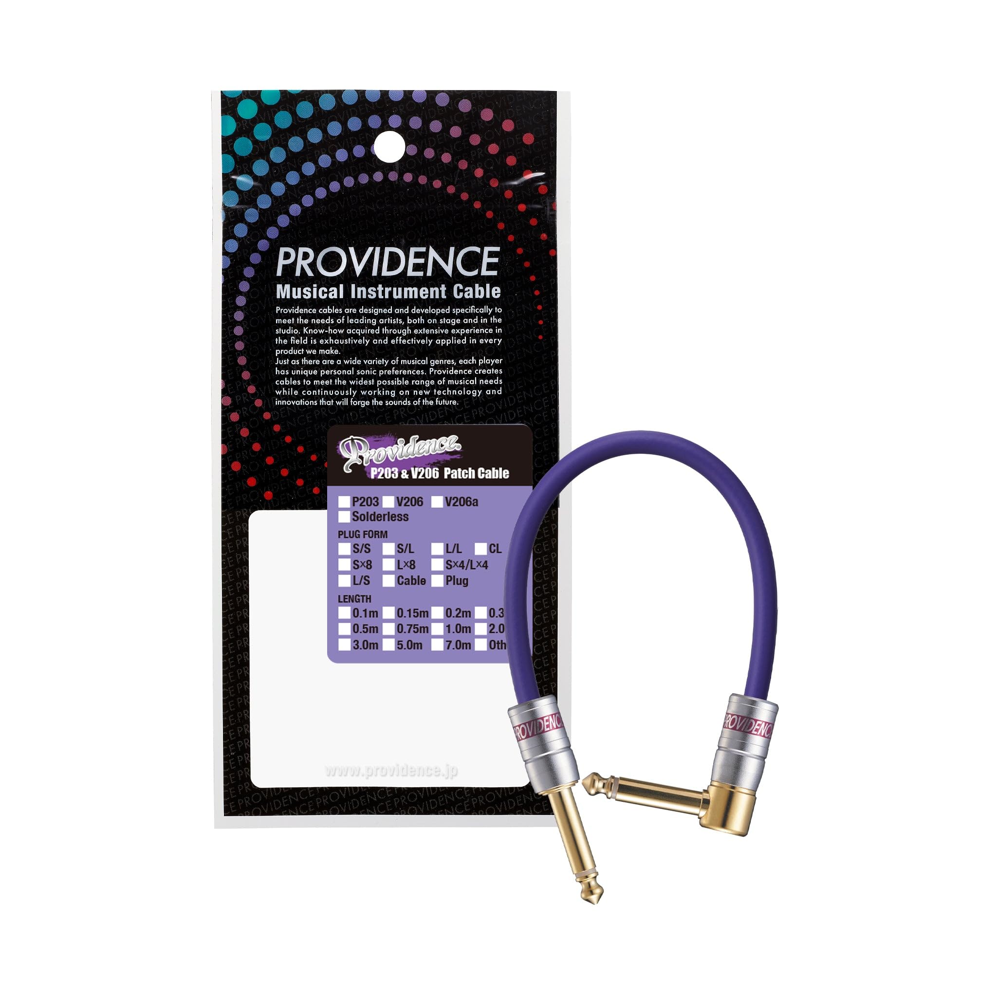 

Патч-кабель Providence P203 10см Штекер S/L (Прямий/L тип) фіолетовий