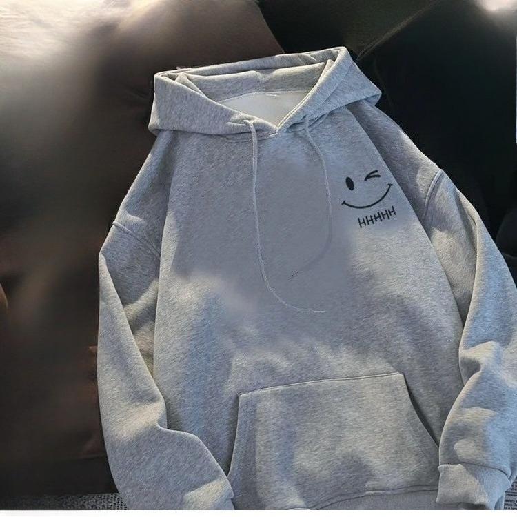 A Fashionable Hooded Sweatshirt with A Smiling Face with A Funny Face for Women
