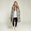 Padded clothes women's medium and long winter new design sense warm thickened padded jacket over the knee versatile hooded jacket