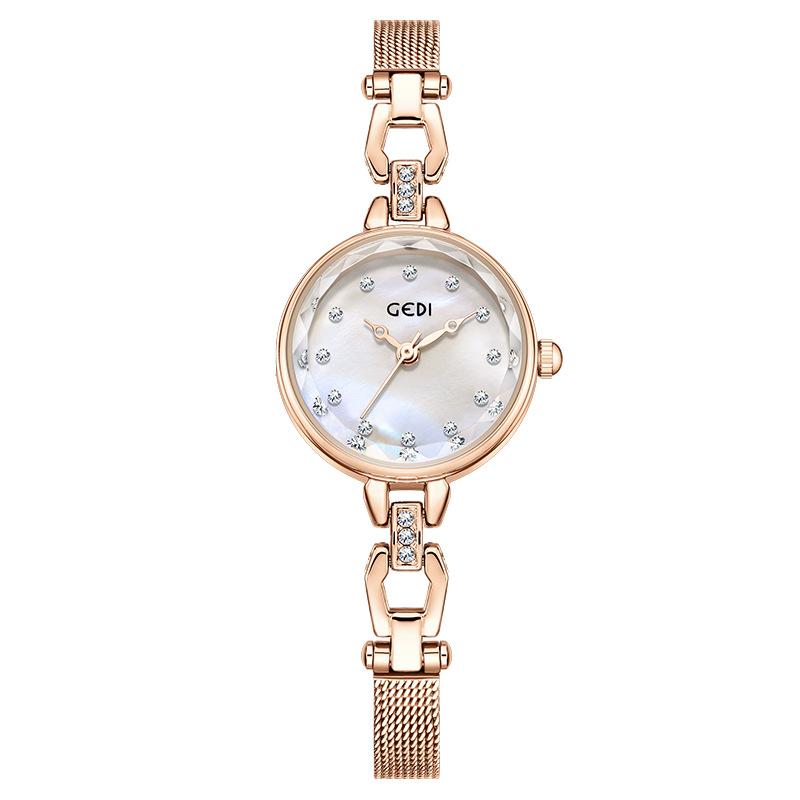 Light Luxury Bracelet Watch, High-End Fritillary Plate Quartz Watch, Women'S Small Stainless Steel With Waterproof Watch
