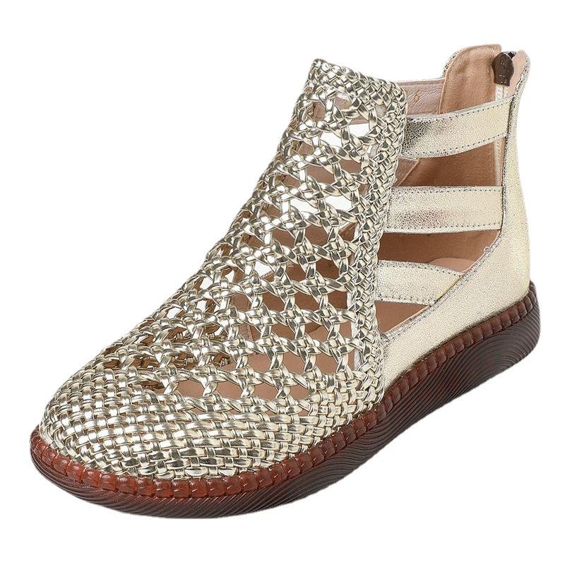 2025 Sandals Women Summer Round Toe Thick Sole Hollow Out Sandals for Women Orthopedic Sandals Comfort Woman Zapatos De Mujer