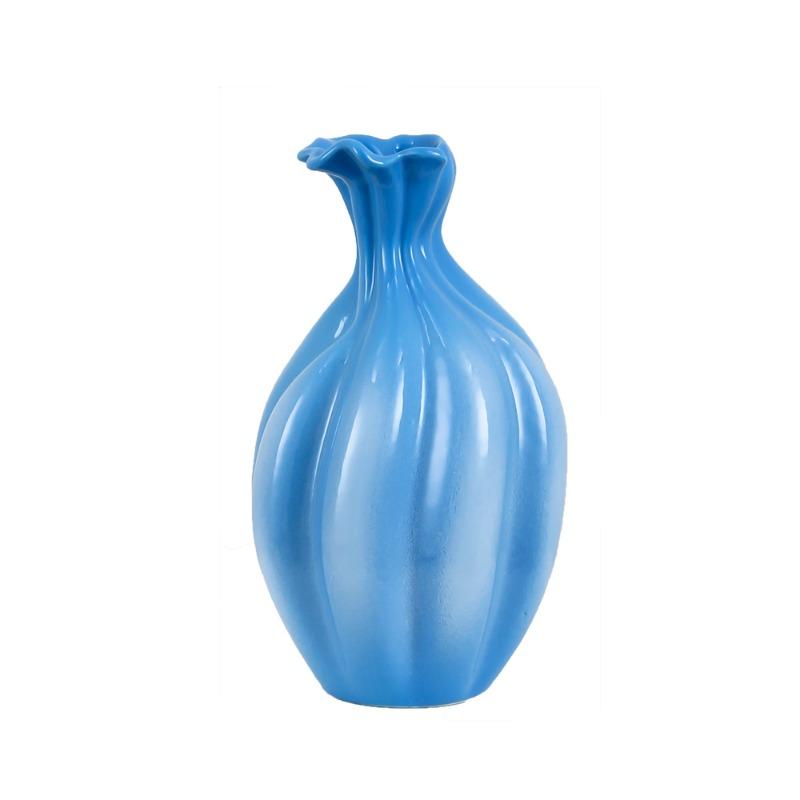 European-style Ceramic Vase Blue High-end Hydroponic Flower Arranger Living Room and Dining Table Floral Vase Home Decoration