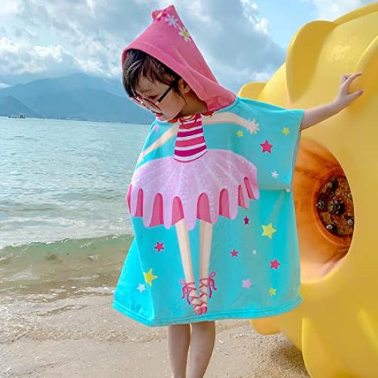 Bathrobe M 60cm length Kids Baby Children Wrap Towel Hooded Bath Towel Cape Beach Towel Pool Towel Changing Towel Baby Boy Girl Towel Water Play Bath